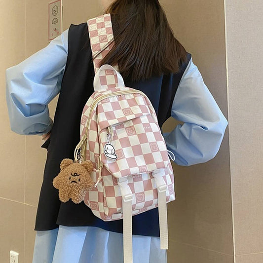 CLASSIC CONTRAST PLAID SHOULDER BAG_CWAB1607