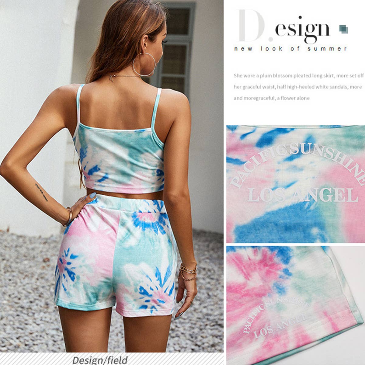 Tie-dye casual sports suit