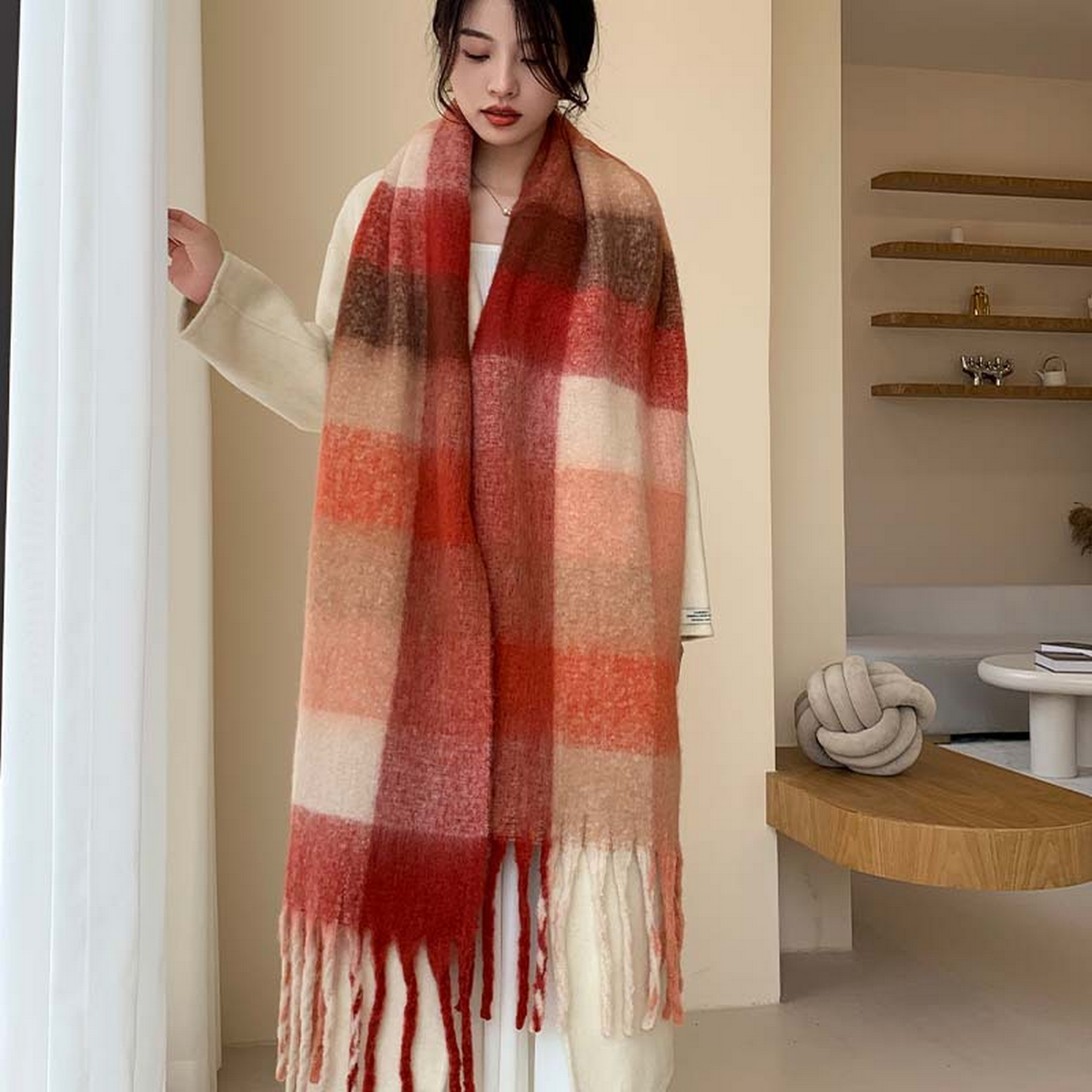 Plush AC Scarf ??Thick Soft Winter Wrap_CWASC2701
