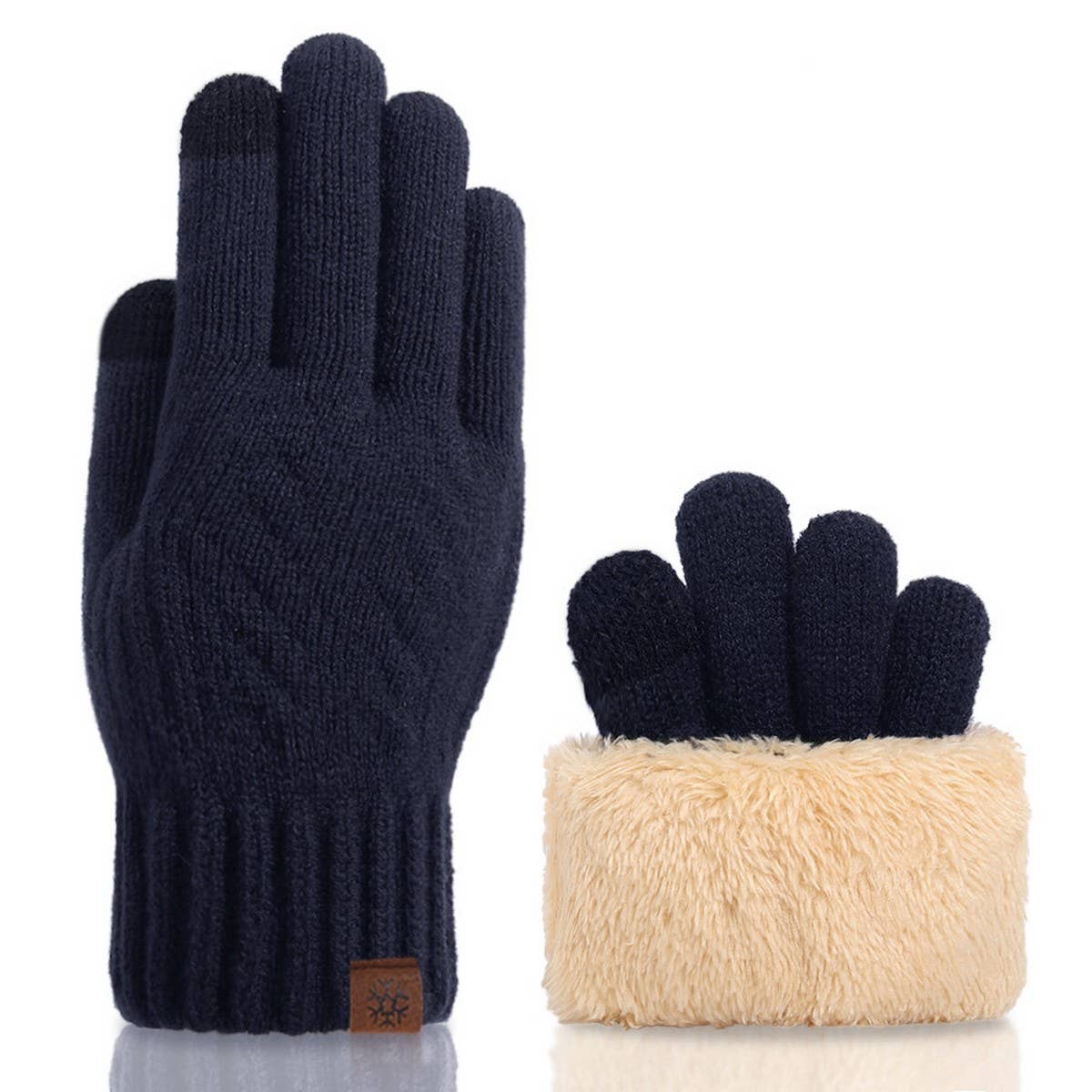 THICKENED FLEECE KNITTED TOUCH SCREEN GLOVES_CWAG0400