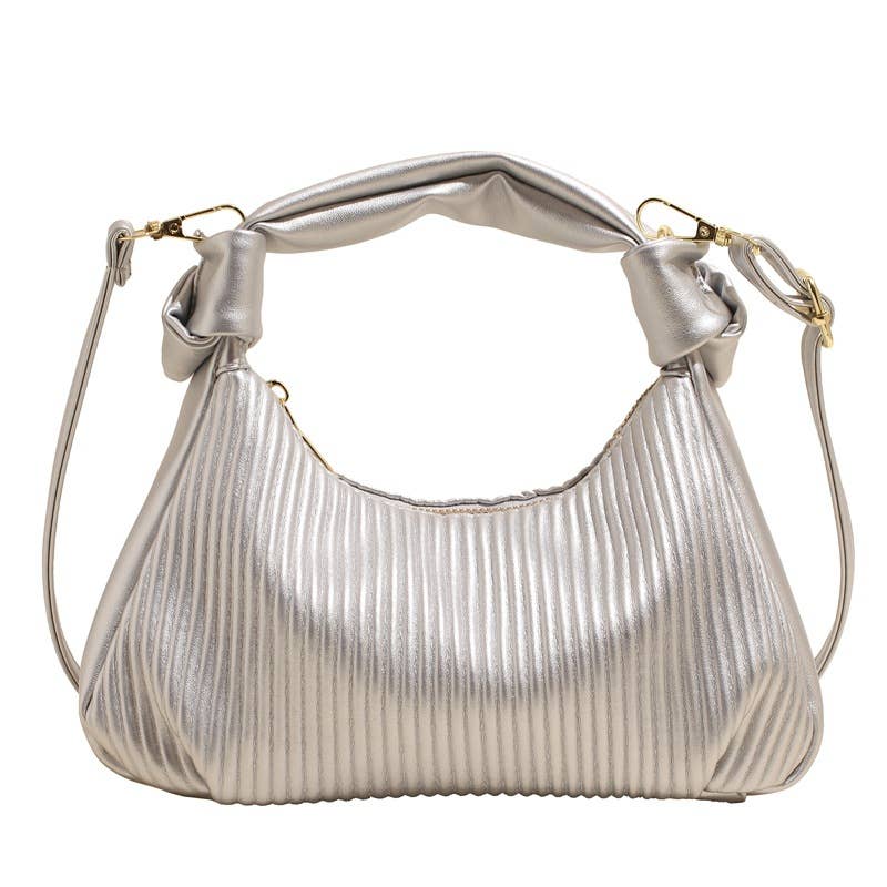 Simple pleated and creased single-shoulder bag