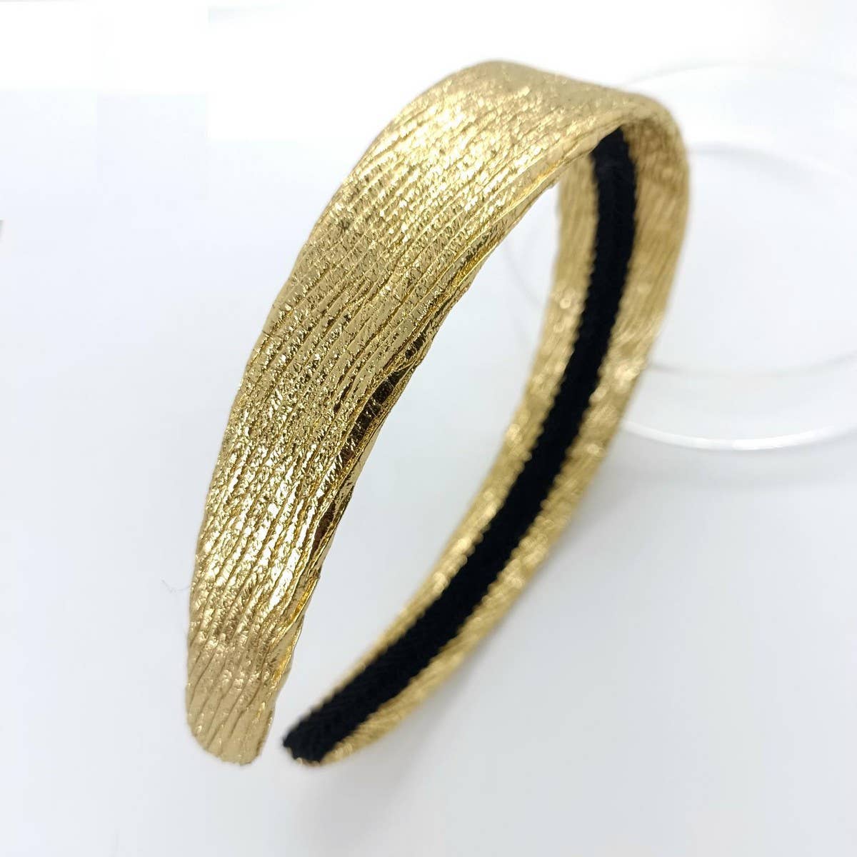 Metallic Ruched Wave PU Headband, Palace Style