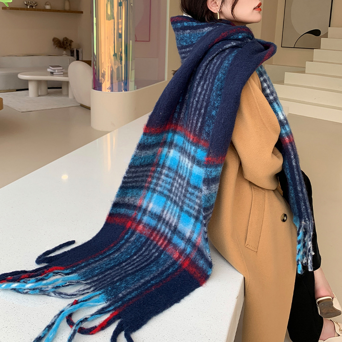 Plush AC Scarf ??Thick Soft Winter Wrap_CWASC2701