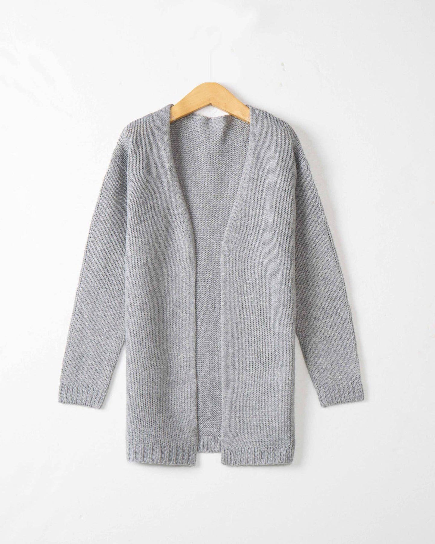 LONG SLEEVE SOLID COLOR LOOSE MID-LENGTH CARDIGAN