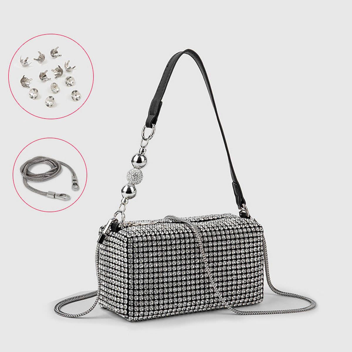 FASHION SMALL SQUARE RHINESTONE EVENING BAG_CWAB3581