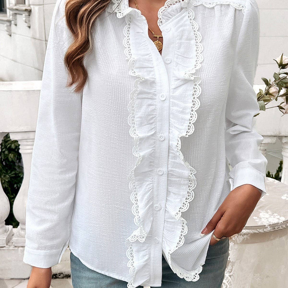 Women's temperament contrast color striped shirt