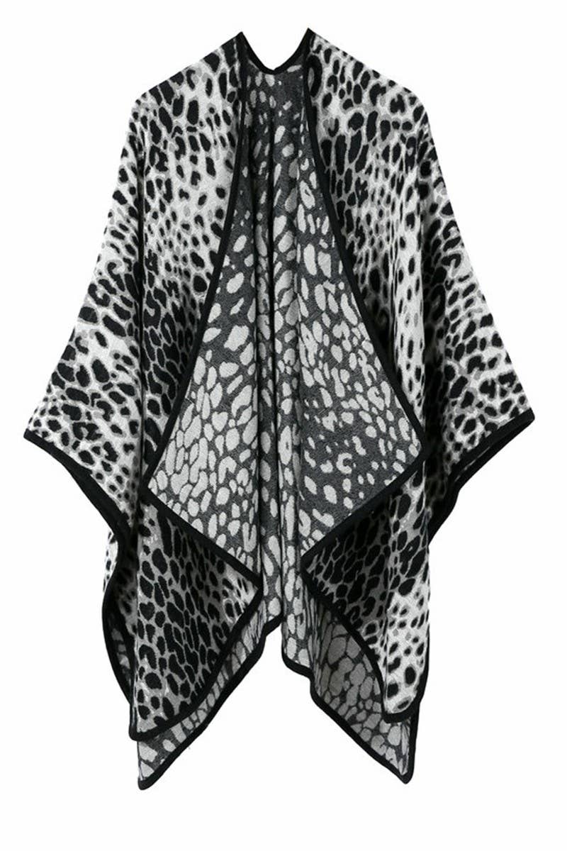 LEOPARD PRINTING SHAWL WRAP CAPE PONCHOS