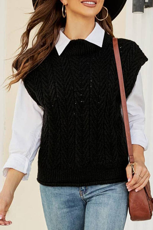 Knit everything with coarse needle solid color vest