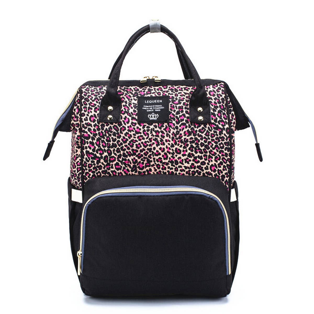 MULTIFUNCTIONAL LEOPARD PRINT MOTHER AND BABY BAG_CWAB2222