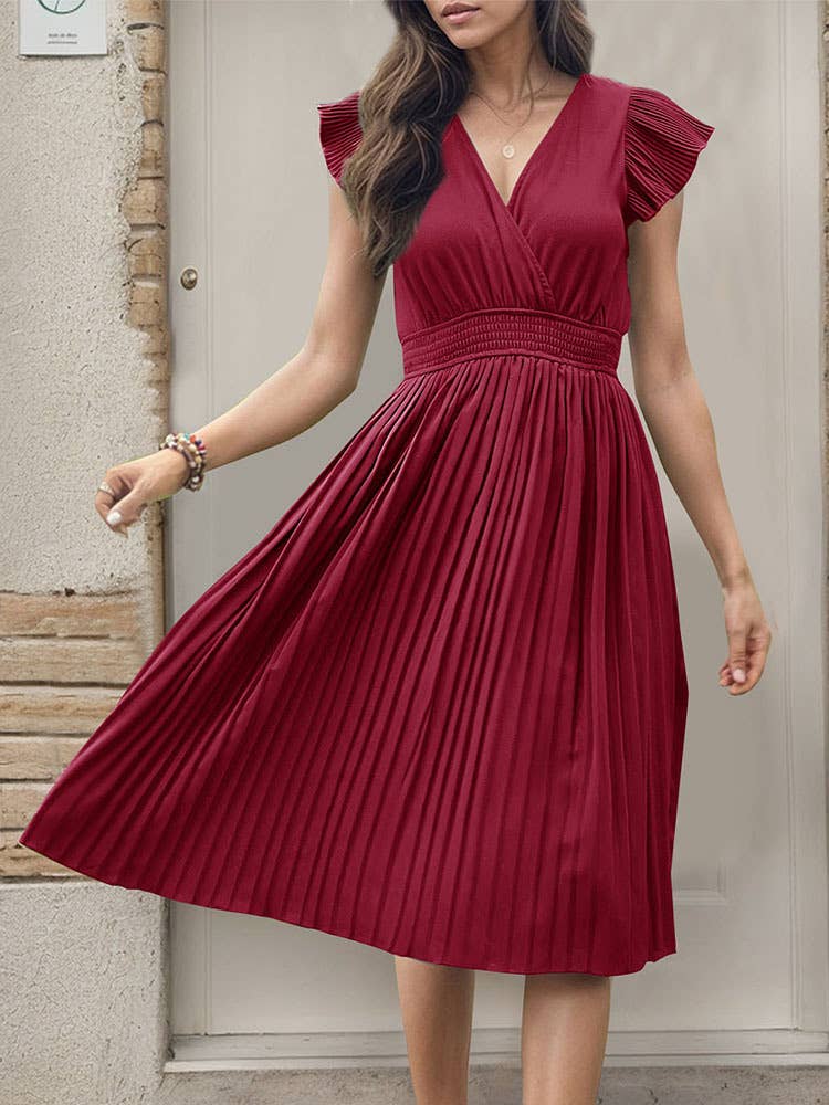 Simple,fashion and elegant solid-color dress