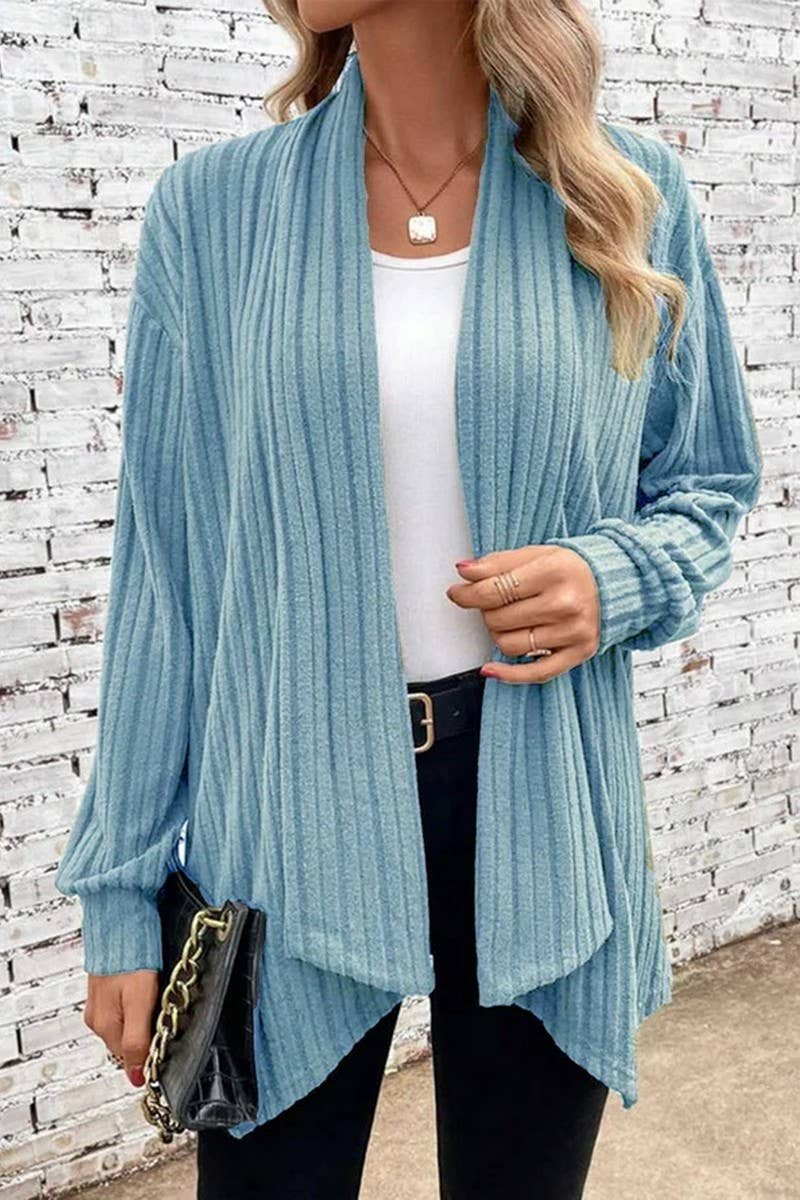 CWOCAL00791_LONG-SLEEVED SOLID COLOR LOOSE CARDIGAN JACKET