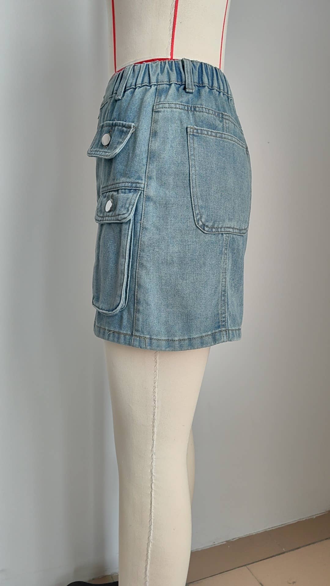 WASHED DENIM SKIRT