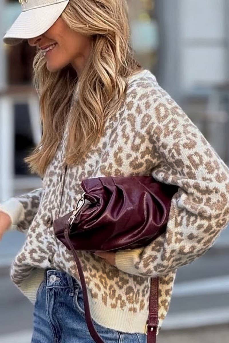 CWOCAL00700_LOOSE LEOPARD PRINT CREWNECK KNIT CARDIGAN
