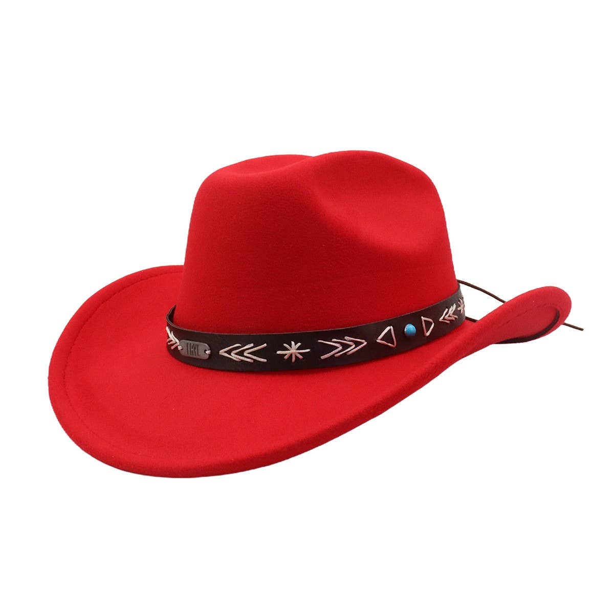 Men & Women Wool Cowboy Fedora Hat Ethnic Style_CWAH04498