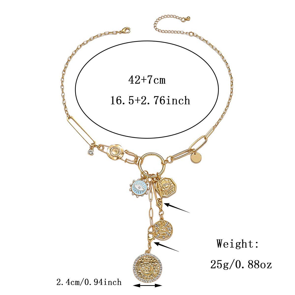 FASHION ORIGINAL DESIGN MULTI-PENDANT NECKLACE_CWAJE2830