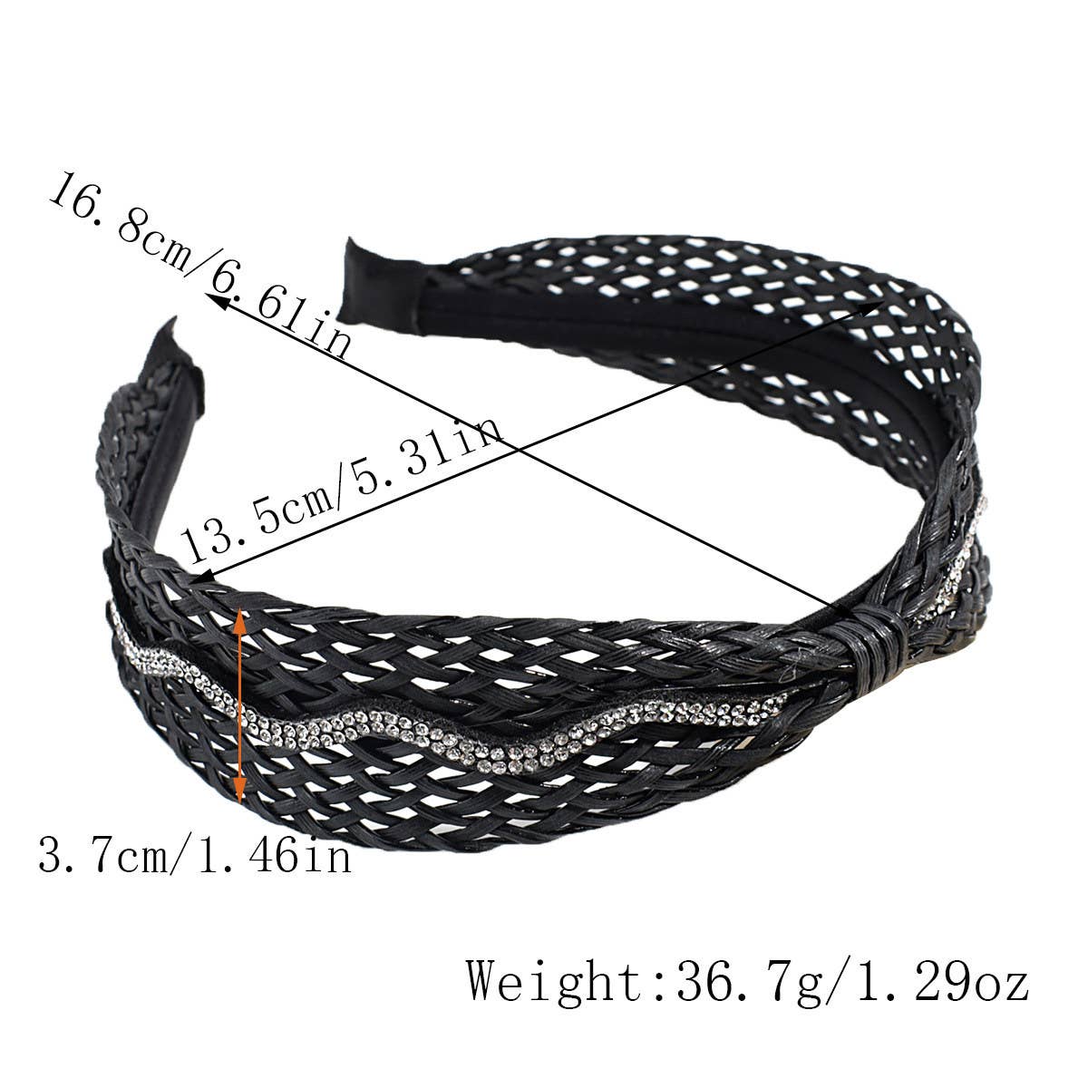 WAVE RHINESTONE KNOTTED BRAIDED HEADBAND