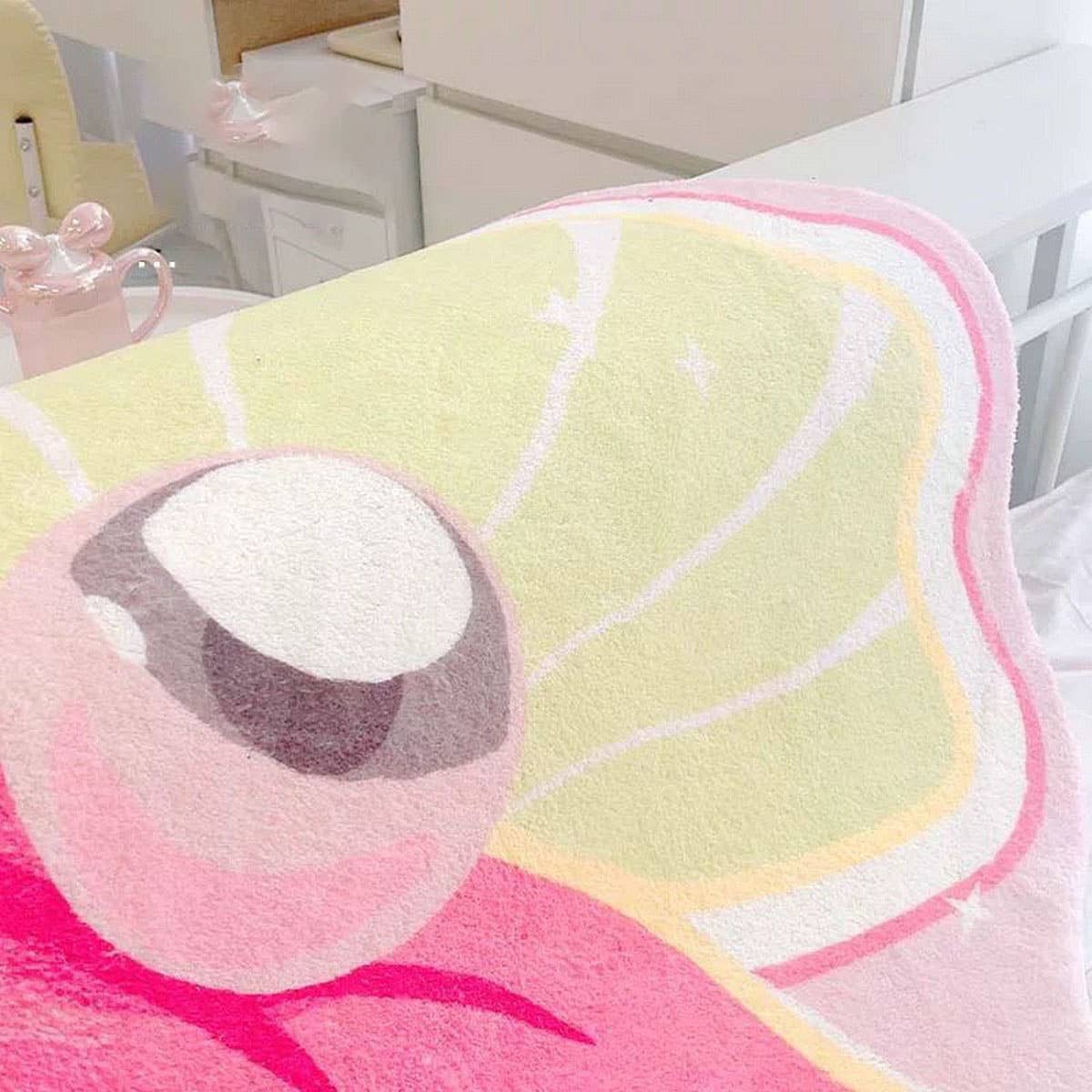 Cute Creamy Dopamine Rug, Bedroom Floor Mat