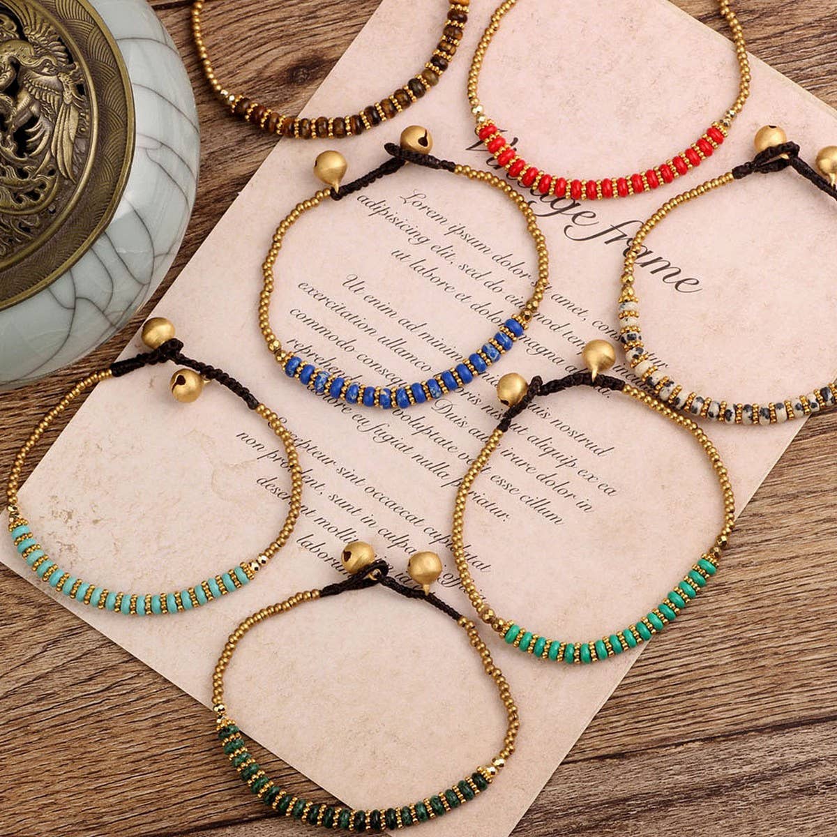 HANDMADE VINTAGE SIMPLE BEADED BRAIDED BRACELET