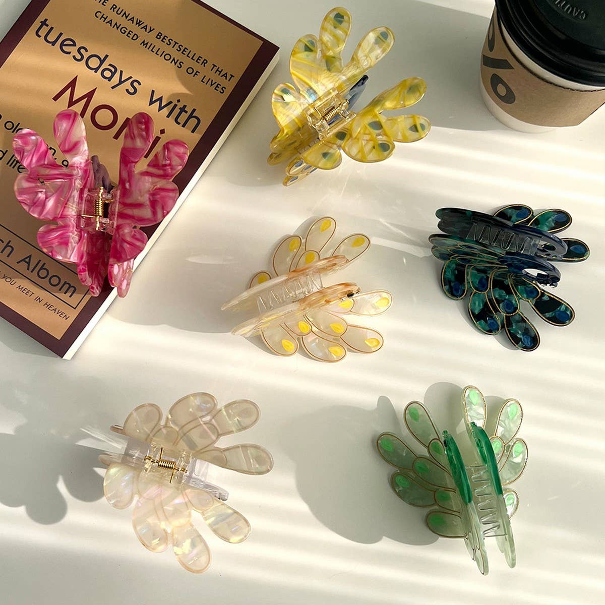 Peacock Acetate Hair Claw, Rhinestone Chic Clip_CWAHA5900