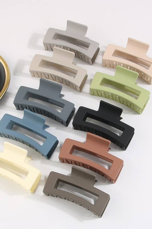 3.35" Minimalist Rectangle Hair Claw Clip_CWAHA0088