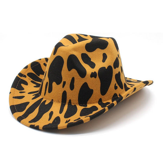 THICKENED FABRIC DOUBLE-SIDED COW PATTERN DENIM HAT_CWAH2535