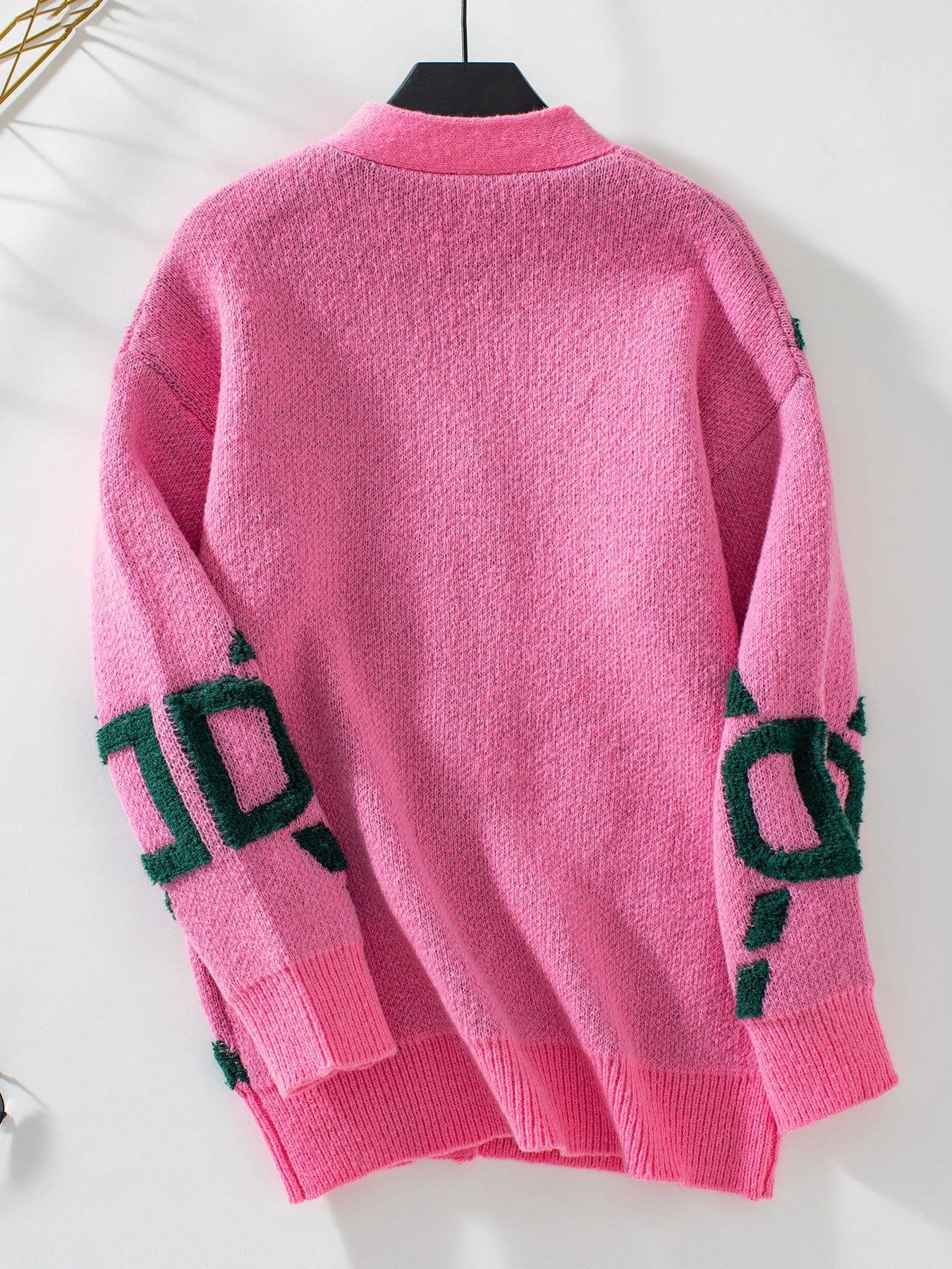 TOWEL EMBROIDERED MONOGRAM BUTTON UP SWEATER