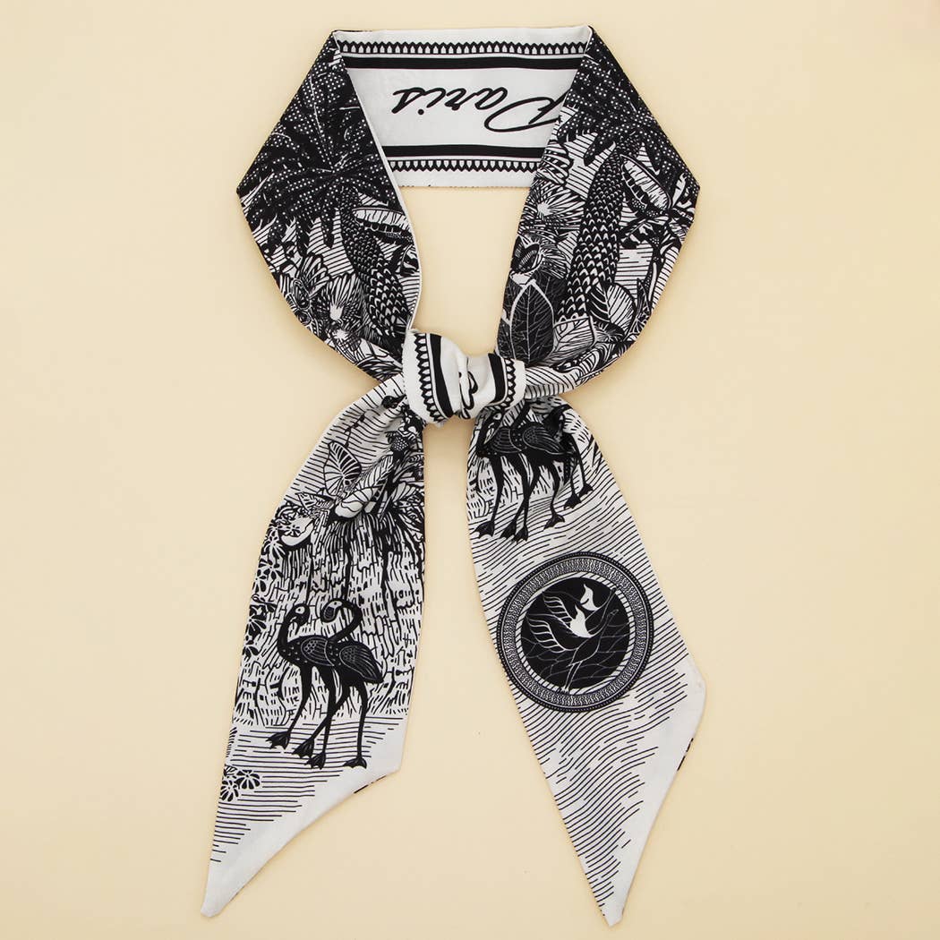 Floral Letter Print Scarf ? Headband & Bag Strap