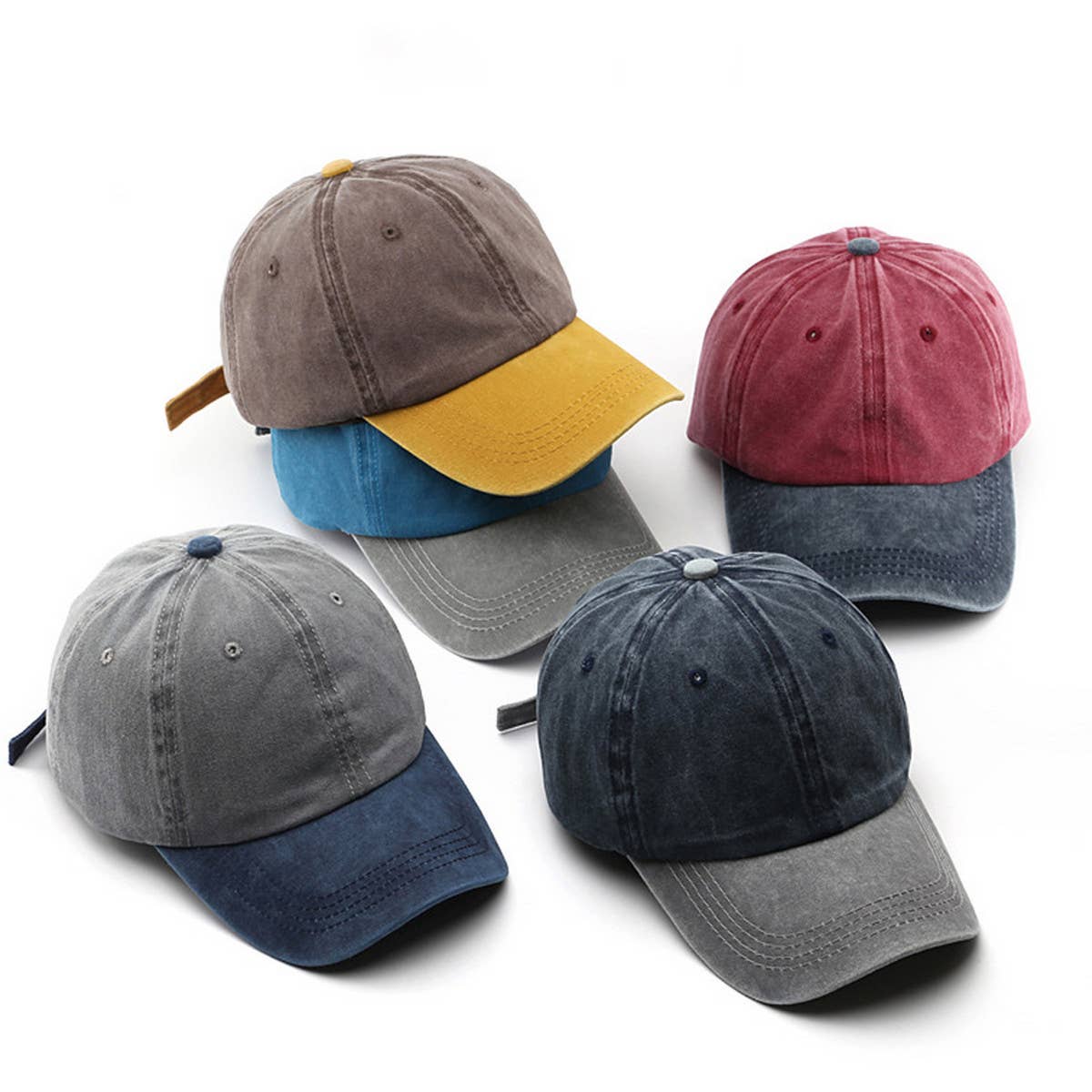 CWAH3233_TRENDY SPLICING LIGHT PLATE BASEBALL CAP