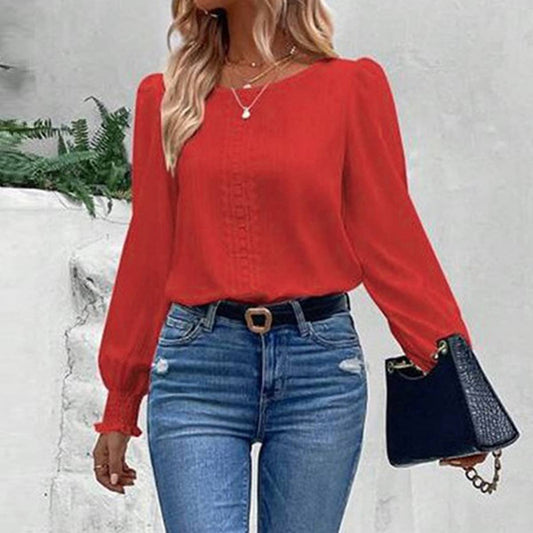 TEMPERAMENT LACE PATCHWORK BLOUSE