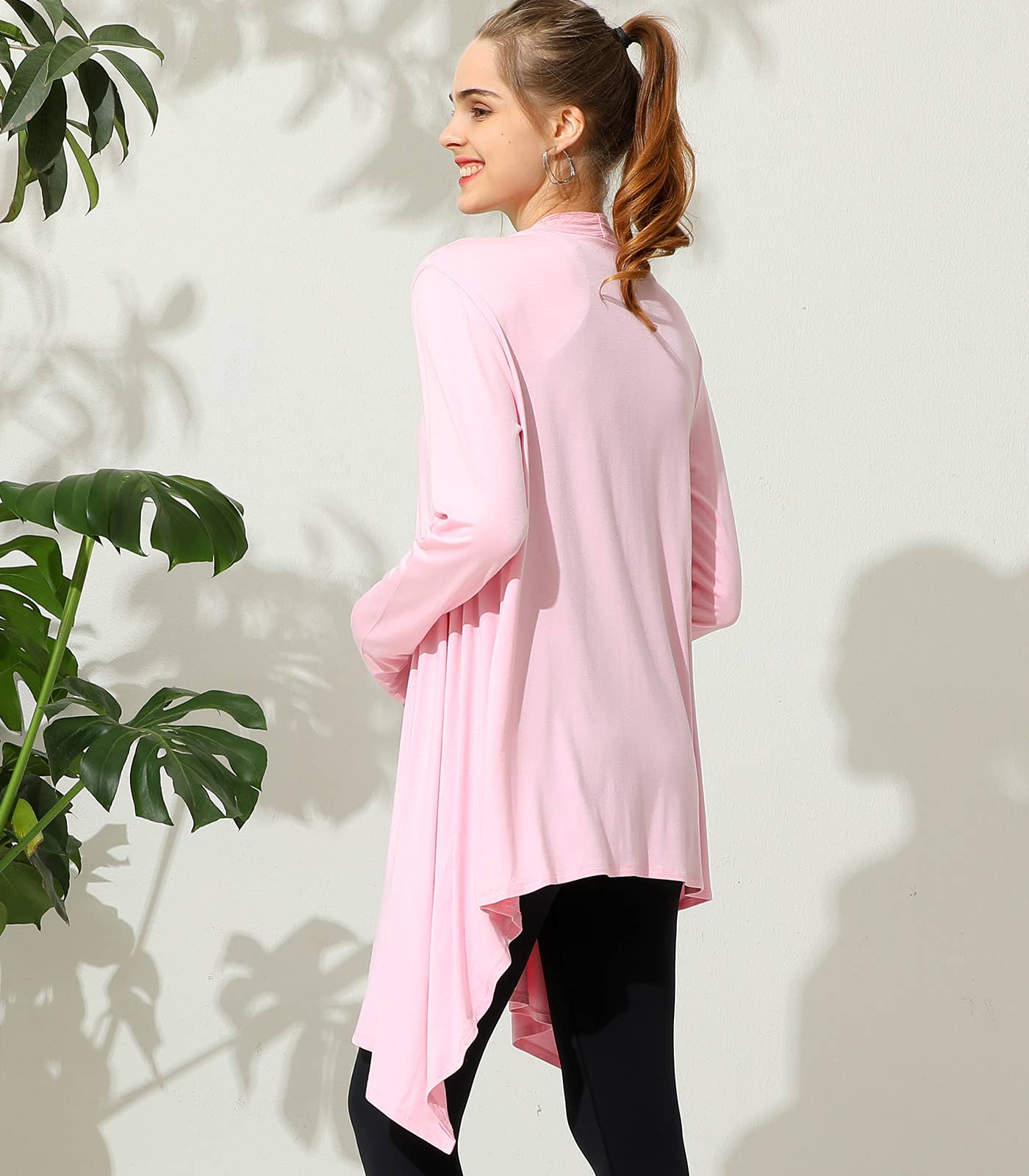 AWTL073_Long Sleeve Casual Open Front Long Cardigan