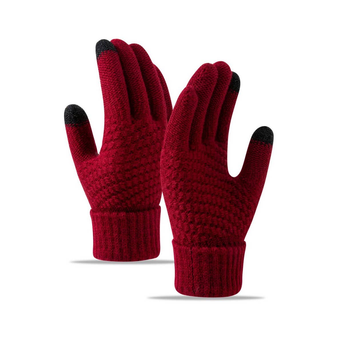 CWAG00551_WOMEN WINTER CUTE KNIT TOUCHSCREEN GLOVES