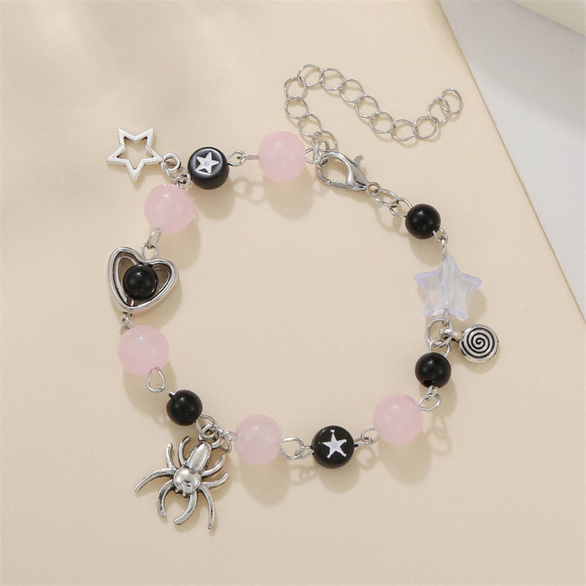 HALLOWEEN SPIDER HEART STAR BRACELET