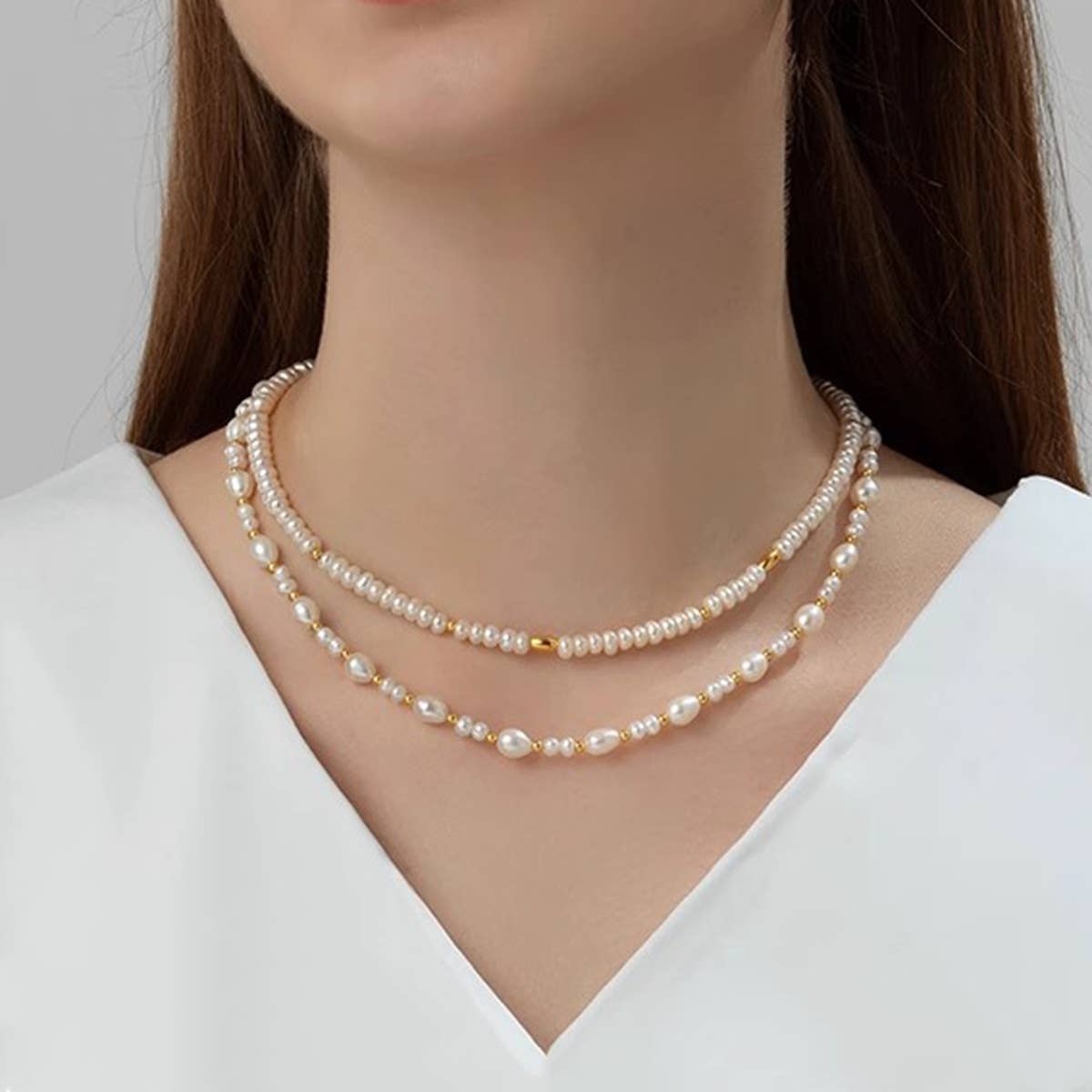Fashionable double-layered collarbone chain