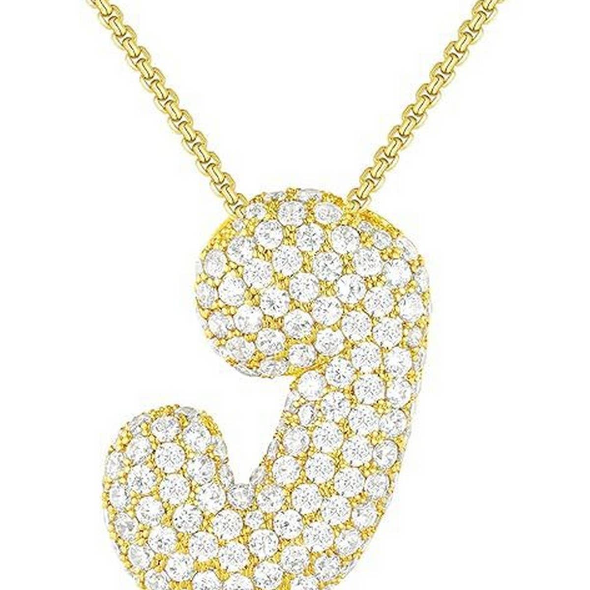 26 Letters Necklace - Copper Zirconia Pendant_CWMM5864