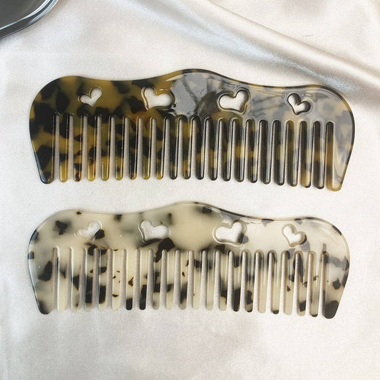 Heart-Shaped Acetate Anti-Static Hair Comb