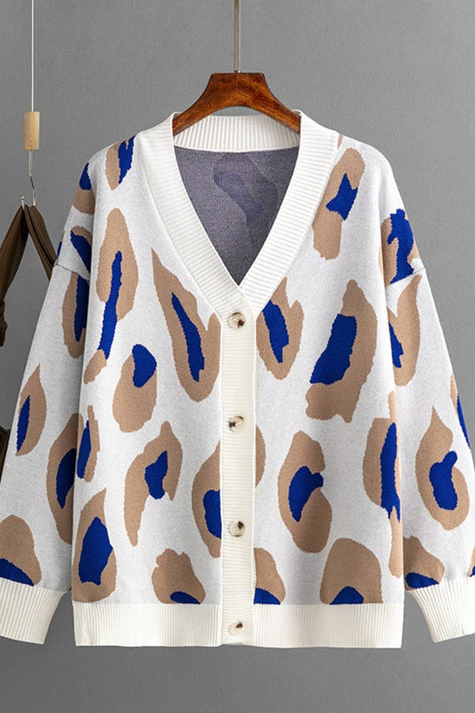 CWOCAL00667_COLORFUL LEOPARD JACQUARD LOOSE CARDIGAN