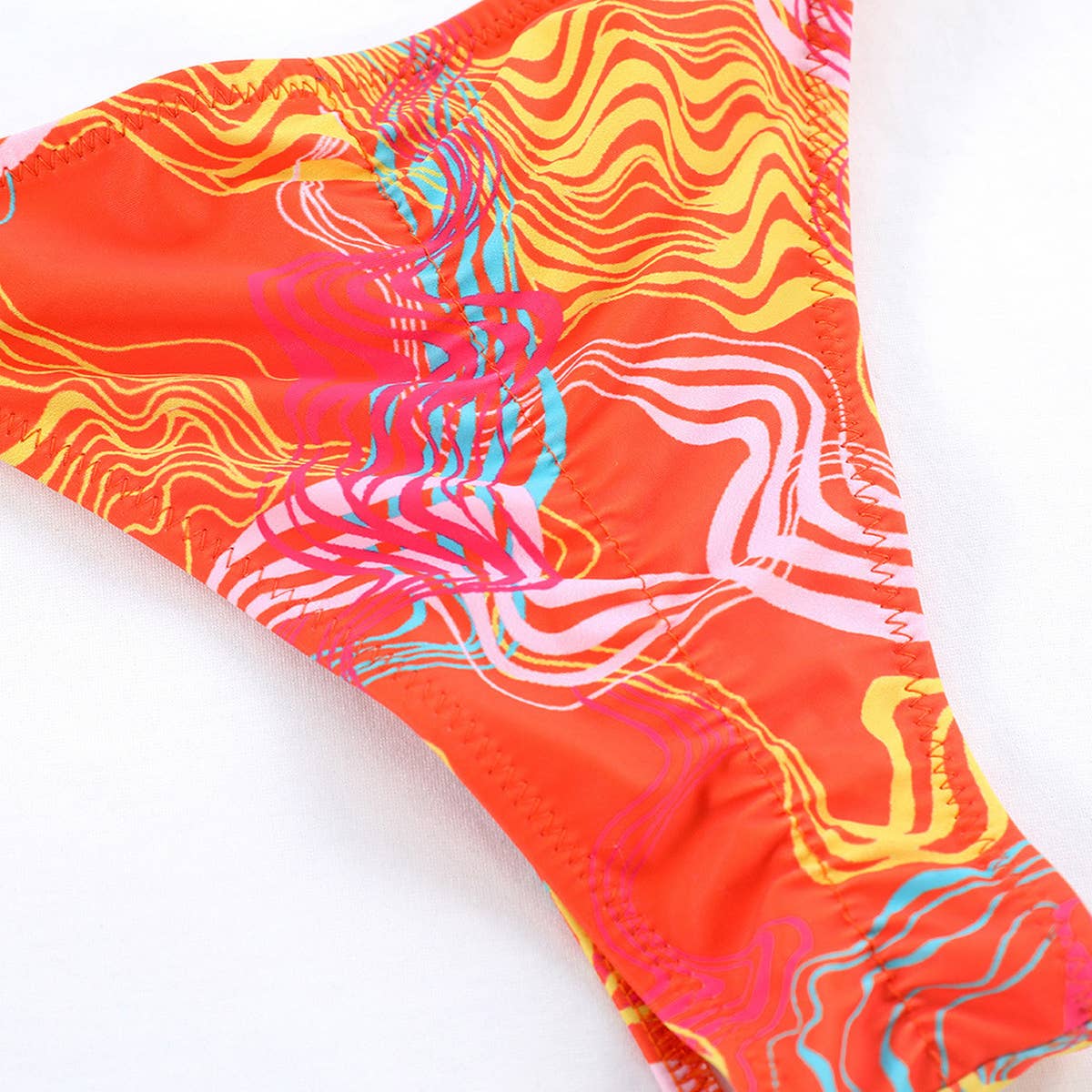 Sexy Printed Bikini Set-Backless Tie Side Swimsuit