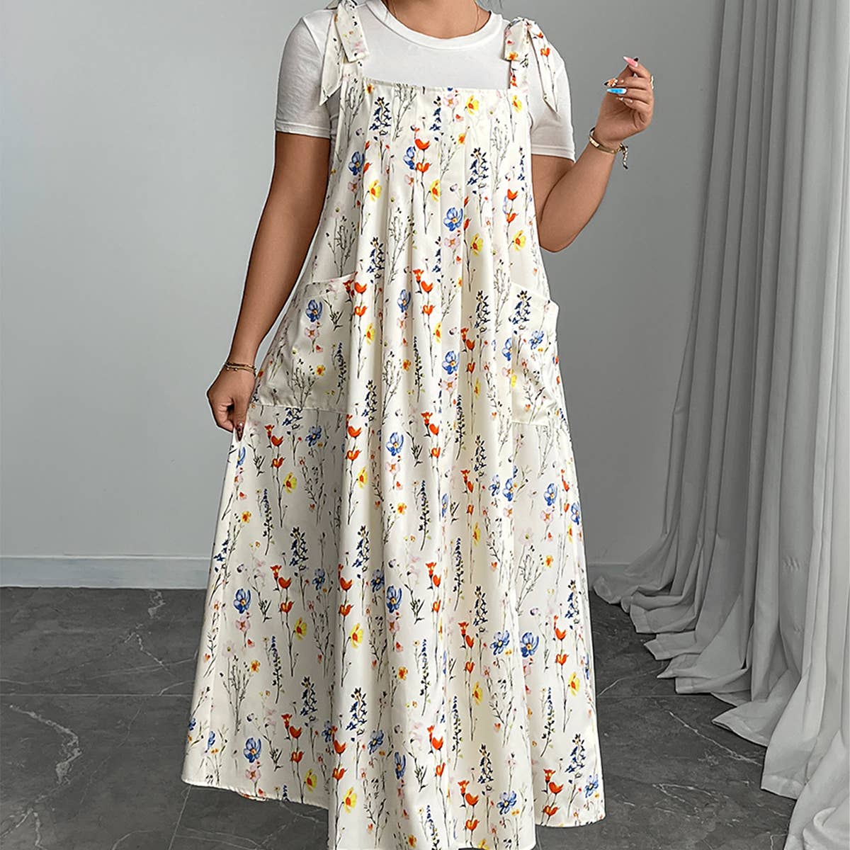 Women??¢s Plus Size Solid Tank Romper Dress_CWDMD5957