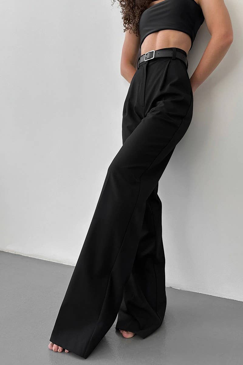 CWBLP2054_ELEGANT HIGH WAIST WIDE LEG OFFICE TROUSERS