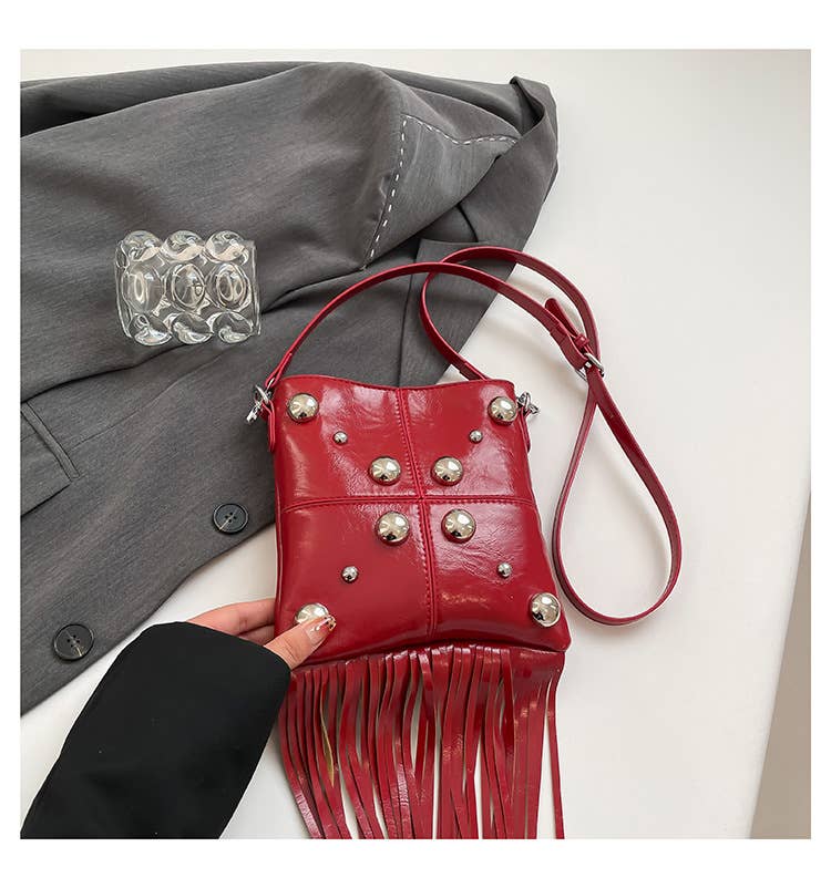 Personalized tassel trendy crossbody square bag