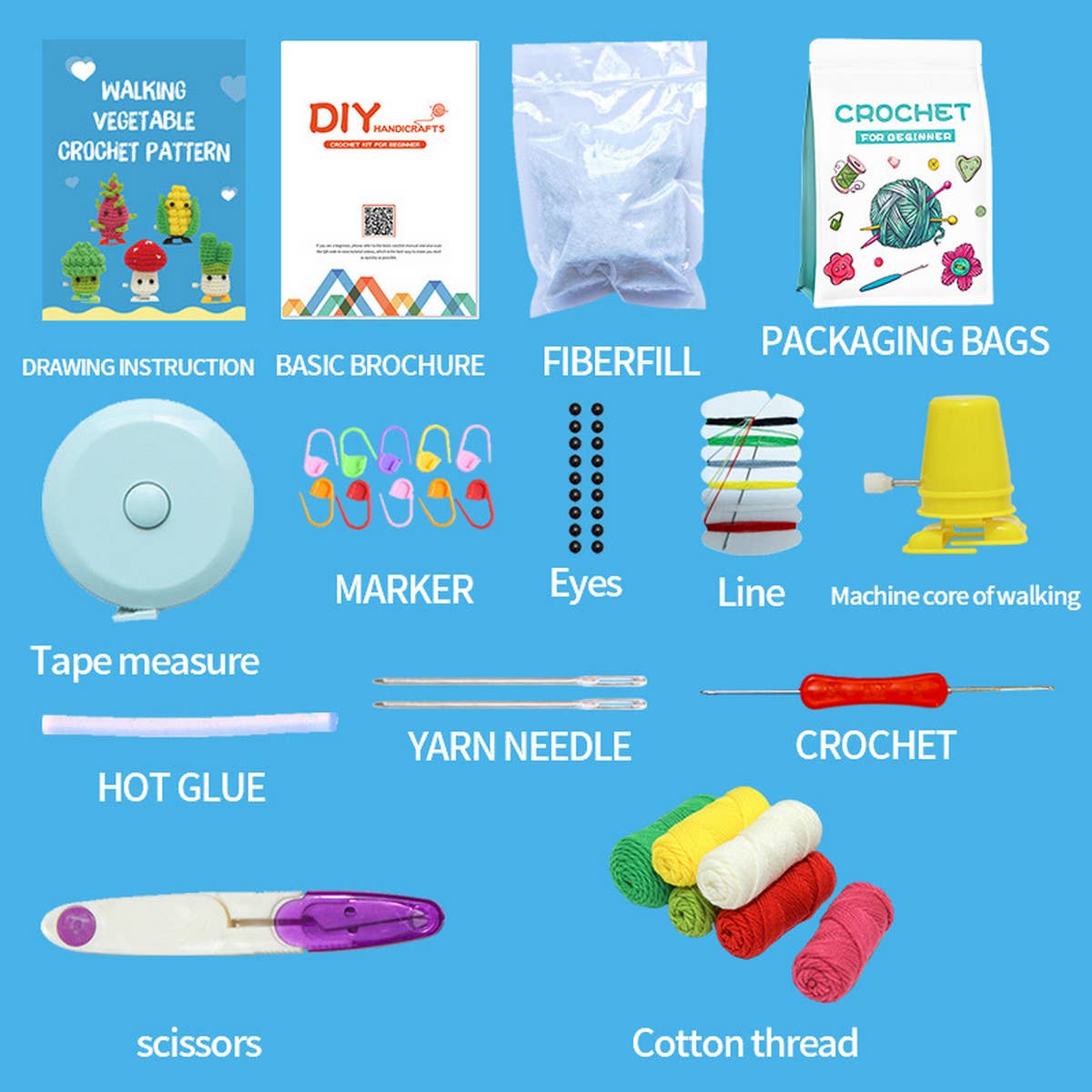 HANDMADE DIY TOY ORNAMENTS CROCHET MATERIAL KIT