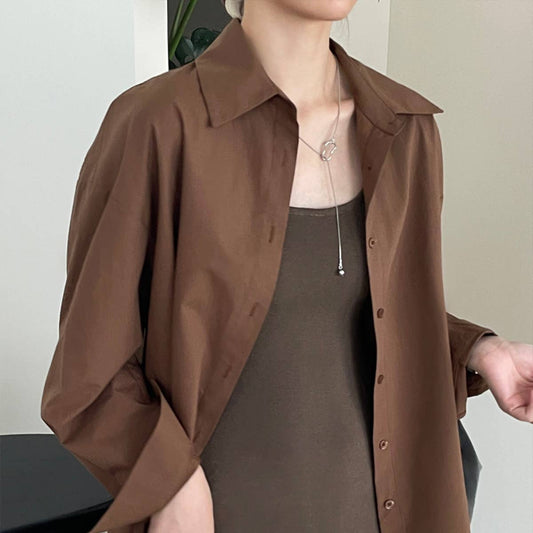 Slouchy long-sleeved shirt with split streamers