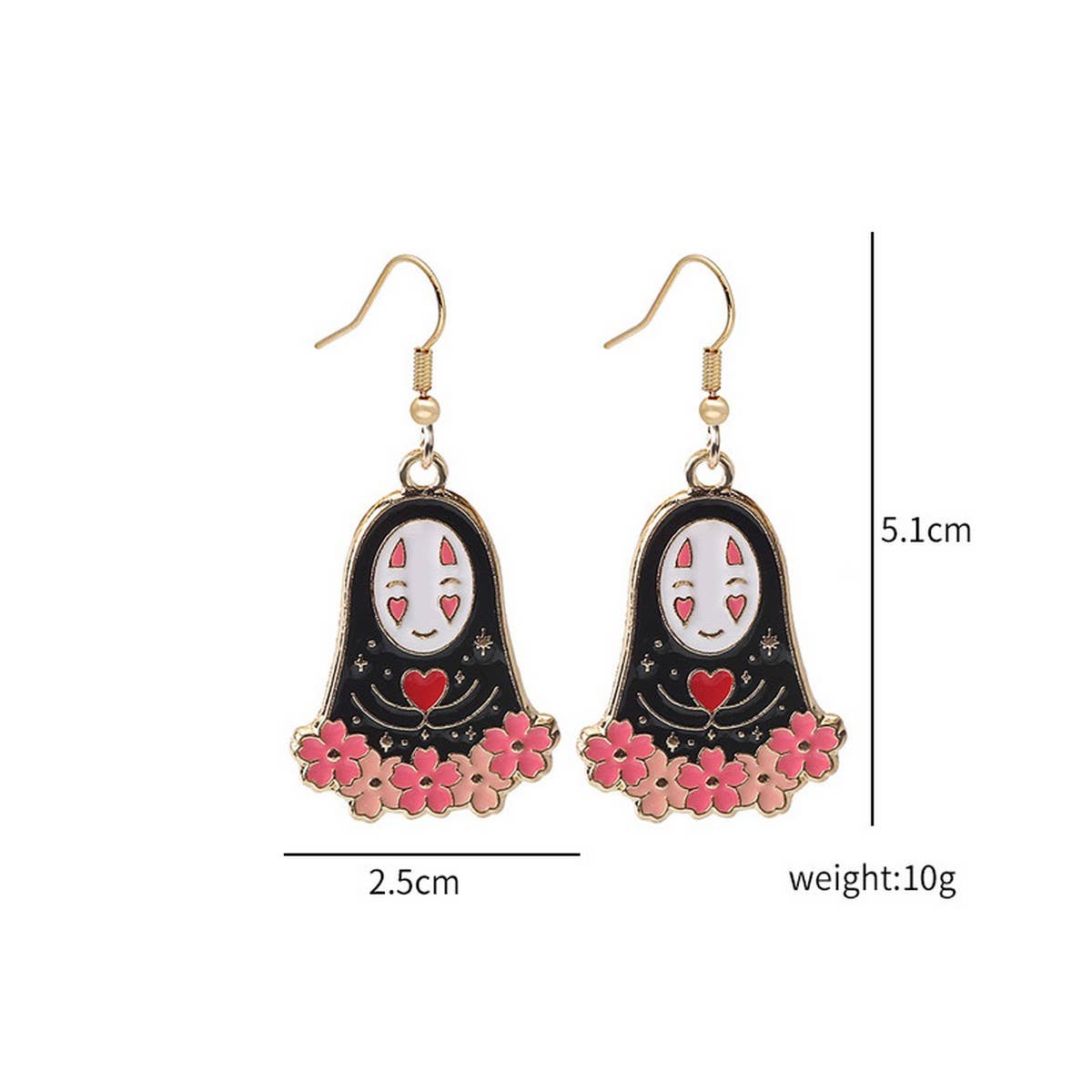 CARTOON FUNNY SEA URCHIN GHOST EARRINGS_CWAJE1846