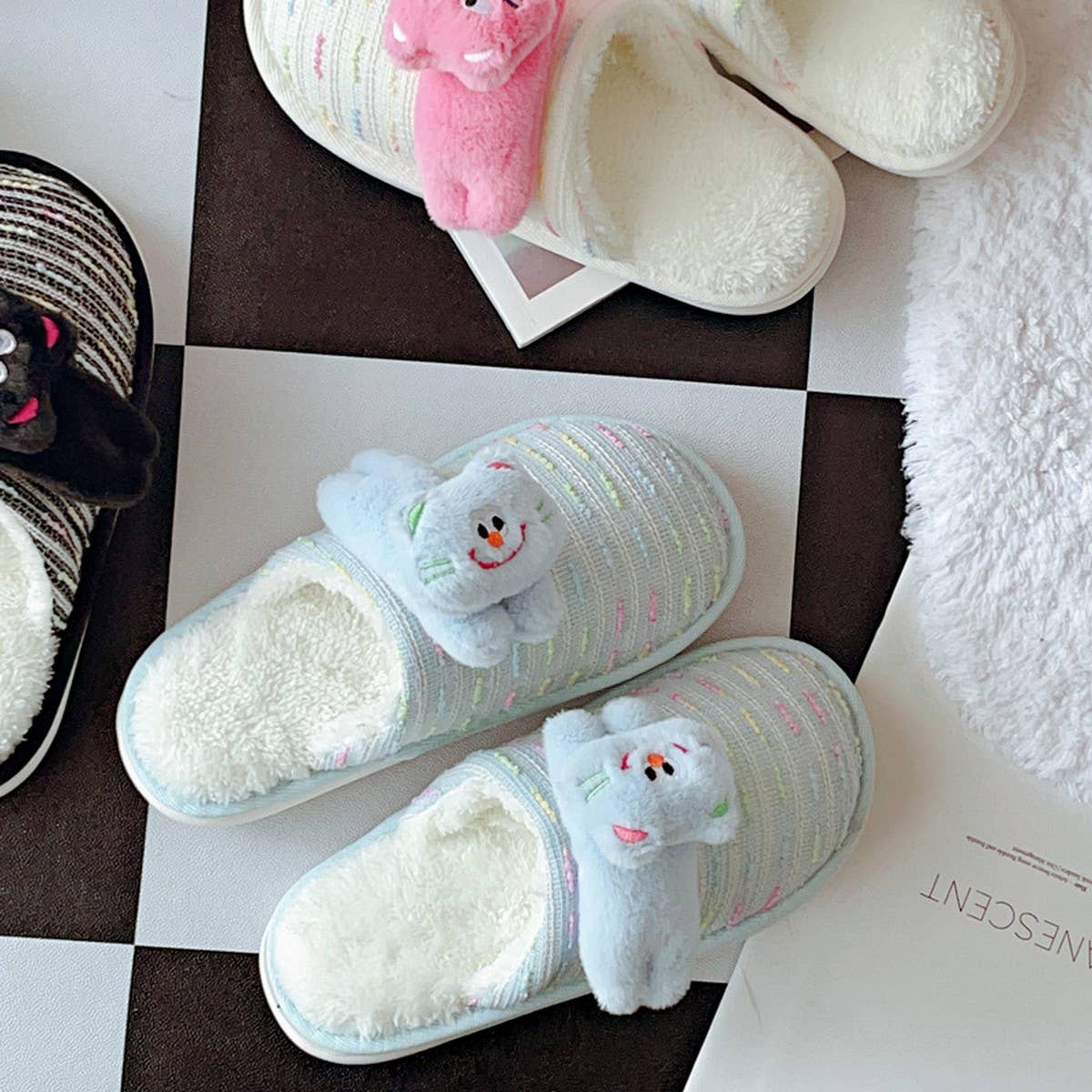 WOMEN'S WINTER CARTOON KITTEN COTTON SLIPPERS
