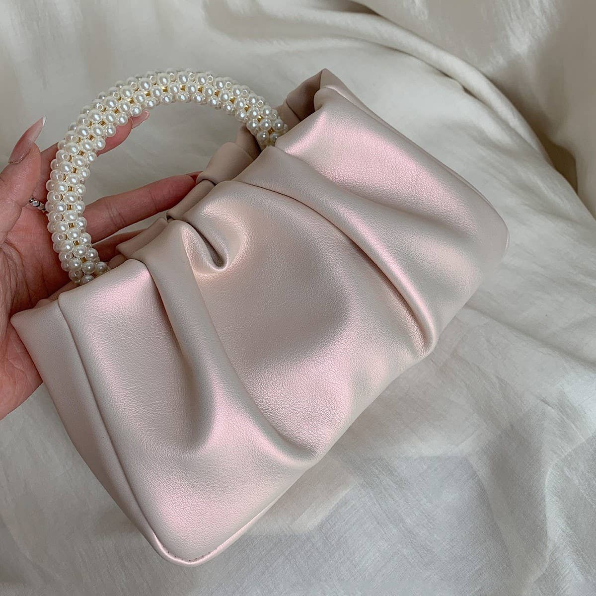 CWAB4845_FASHION PLEATED SWEET HANDBAG EVENING BAG