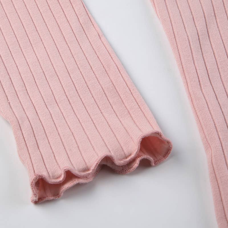 LACE EDGE DESIGN SOLID COLOR TEMPERAMENT BASE TOP