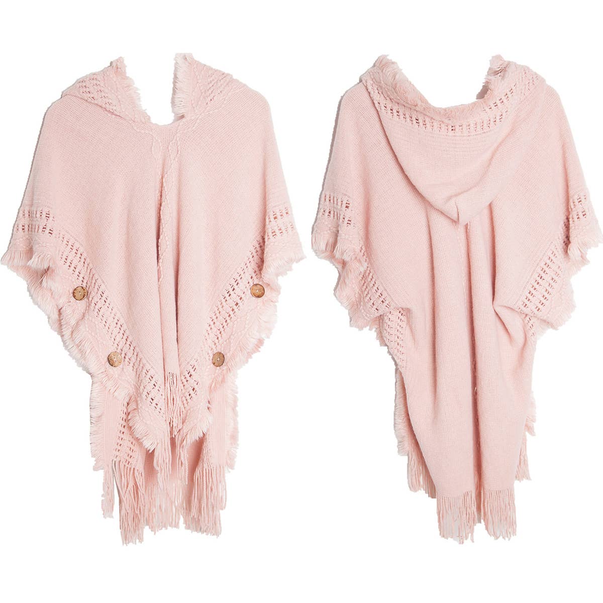 WOMEN PONCHO SWEATER COZY  CAPE WITH HOOD