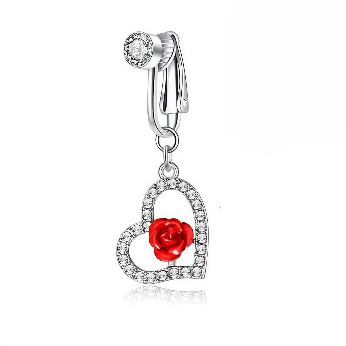 Crystal Moon Heart Butterfly Fake Navel Ring