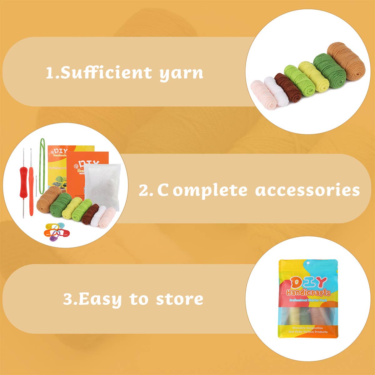 HANDMADE DIY MONSTERA DOLL CROCHET MATERIAL PACK