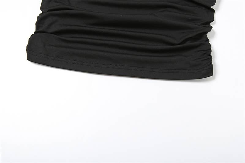 Solid One Shoulder Crop Top